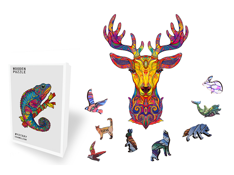 200PCS Special Shaped Wooden Puzzle Irregular Three-Dimensional Animal Puzzle