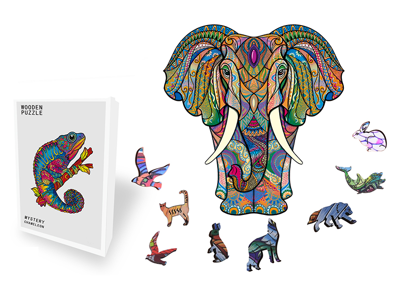 150PCS Special Shaped Wooden Puzzle Irregular Three-Dimensional Animal Puzzle