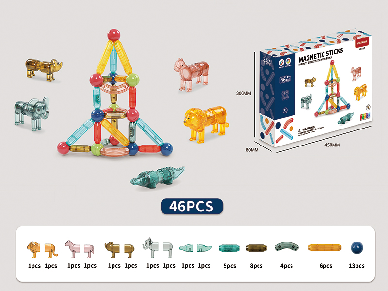 Magnetic Sticks(Transparent)46PCS