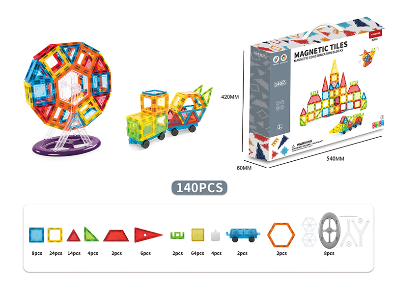 Color Window Magnetic Tiles Building Blocks 140PCS