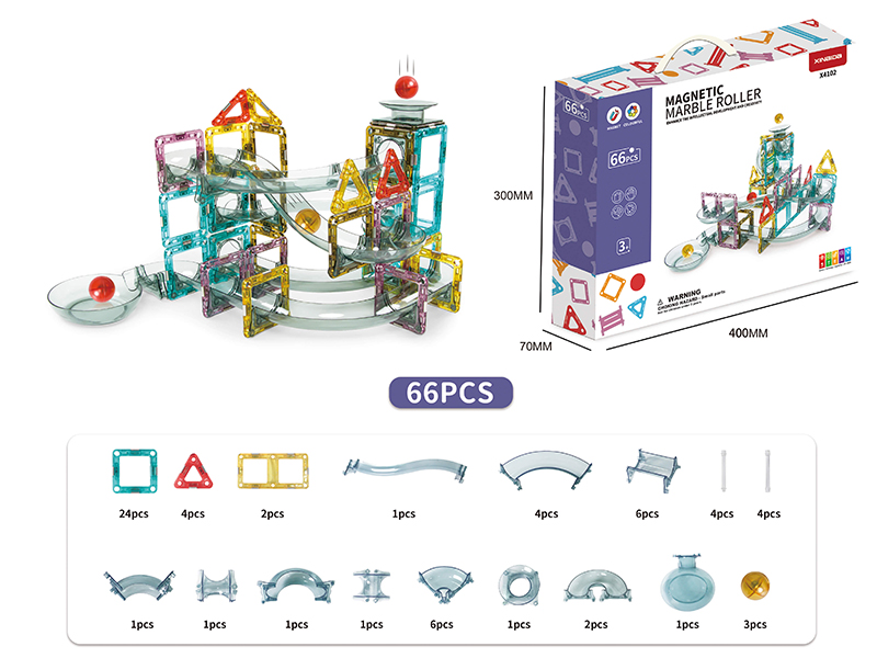 Crystal Magnetic Tiles Slide Building Blocks 66pcs