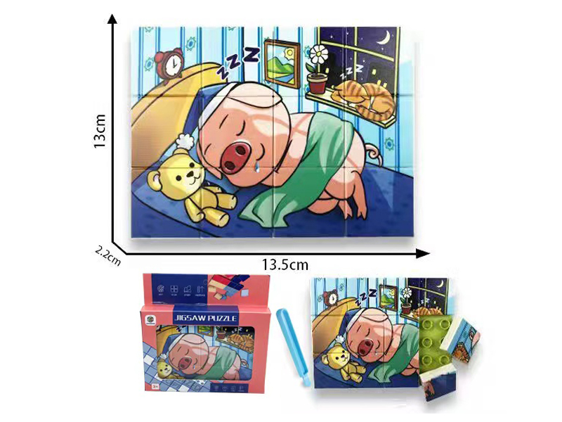 12PCS Puzzle UV Printing ABS Building Block Puzzle