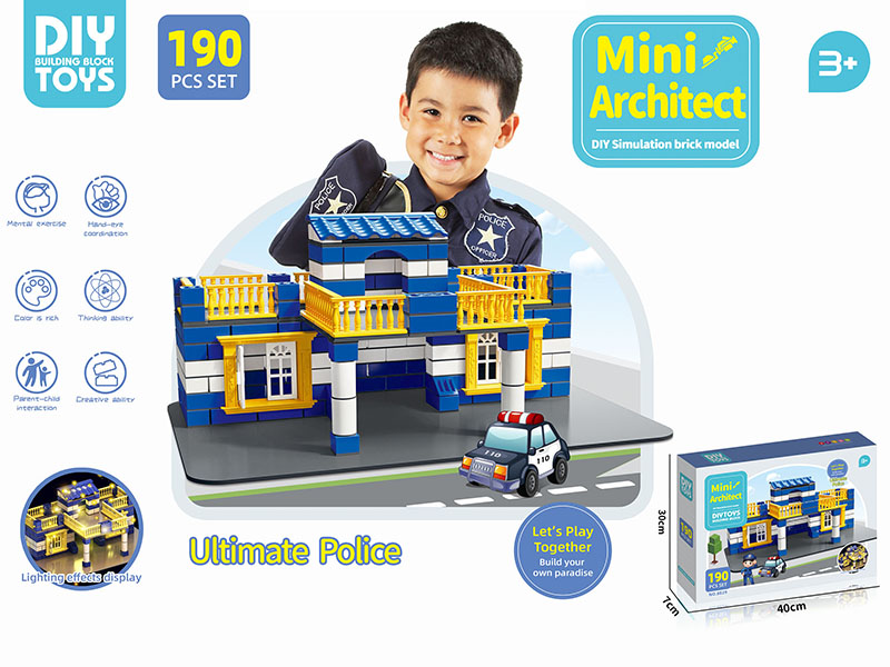 Mini Architect DIY Simulation Brick Model Building Blocks 190pcs(With Light)