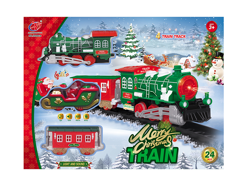 B/O Christmas Rail Train With Lights And Music