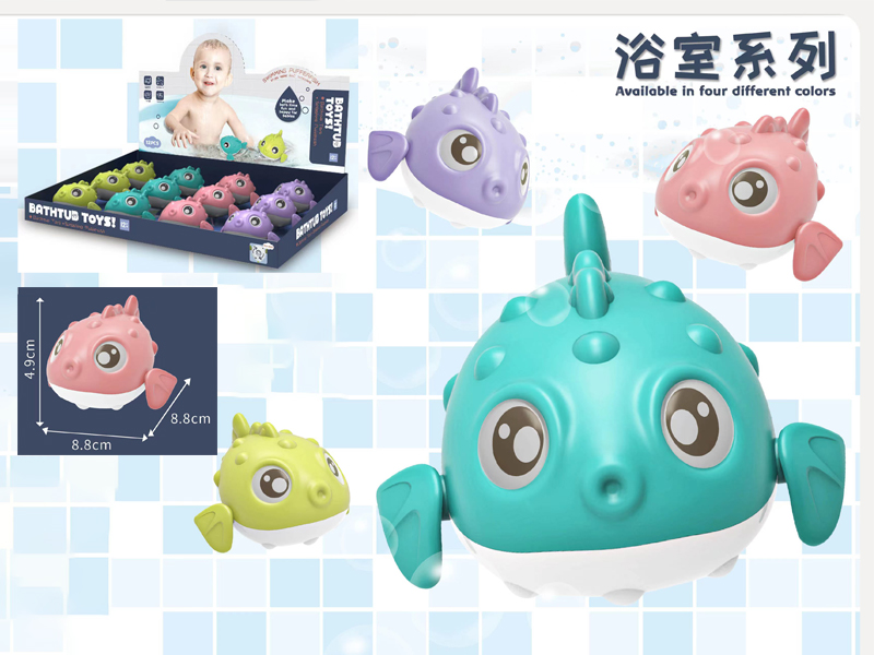 12Pcs Windup Bathroom Cartoon Puffer Fish