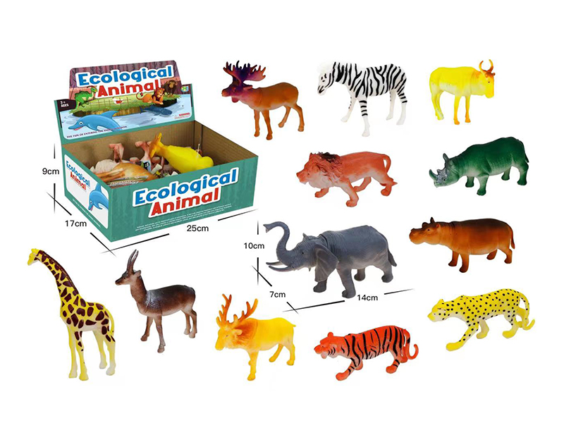 12PCS 6.5 Inch Wild Animals