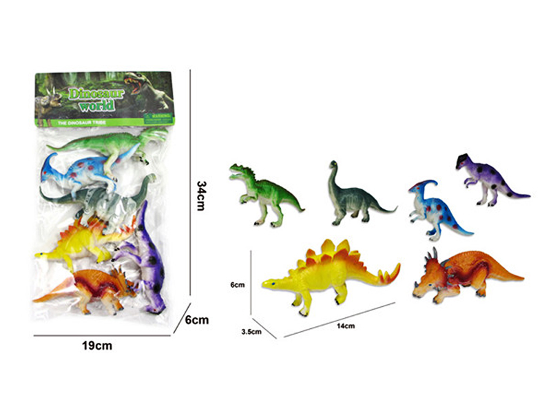 6PCS 6.5 Inch Dinosaurs