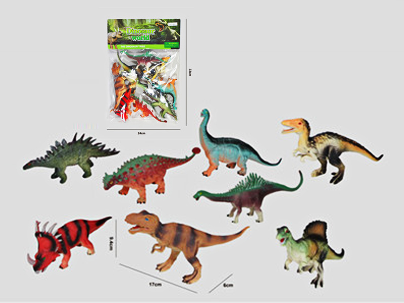 8PCS 7 Inch Dinosaurs