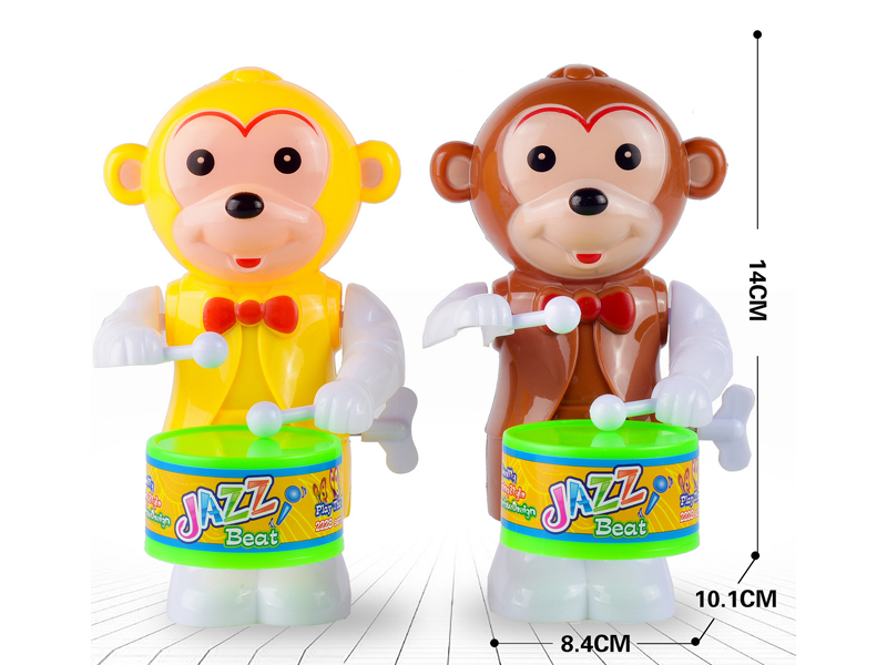 Wind Up Monkey Swinging With Drums