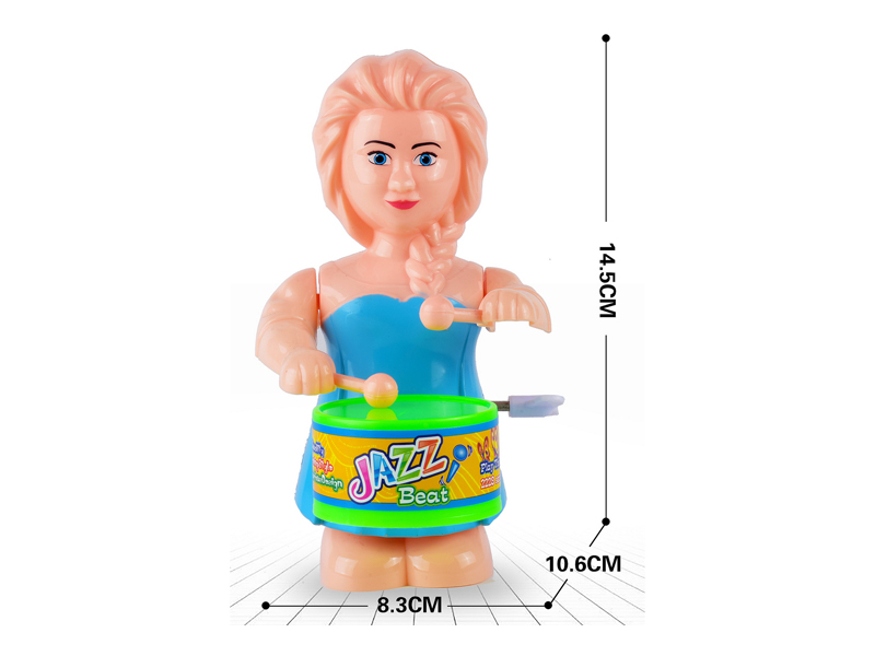 Wind Up Snow Princess With Swinging Drums