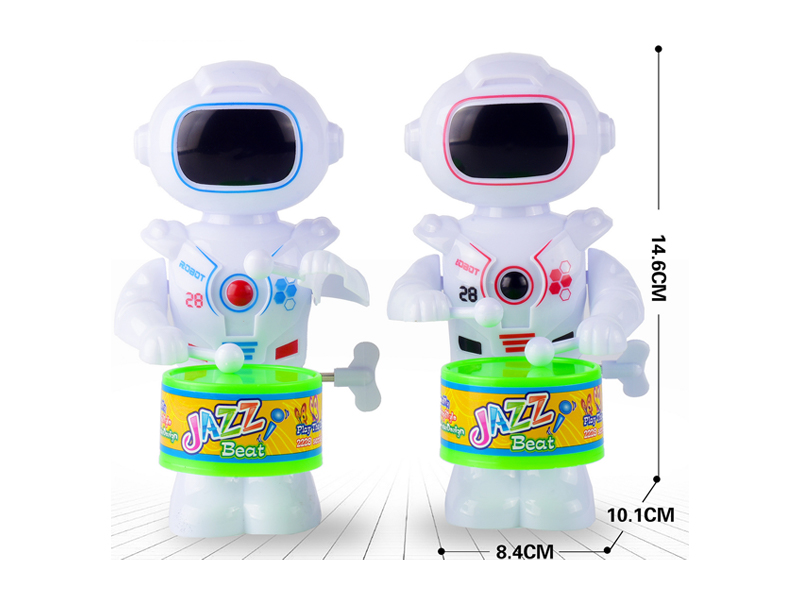 Wind Up Astronaut Swinging And Beating Drums