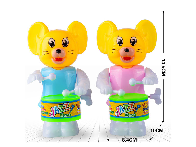 Wind Up Mouse Swinging And Beating Drums
