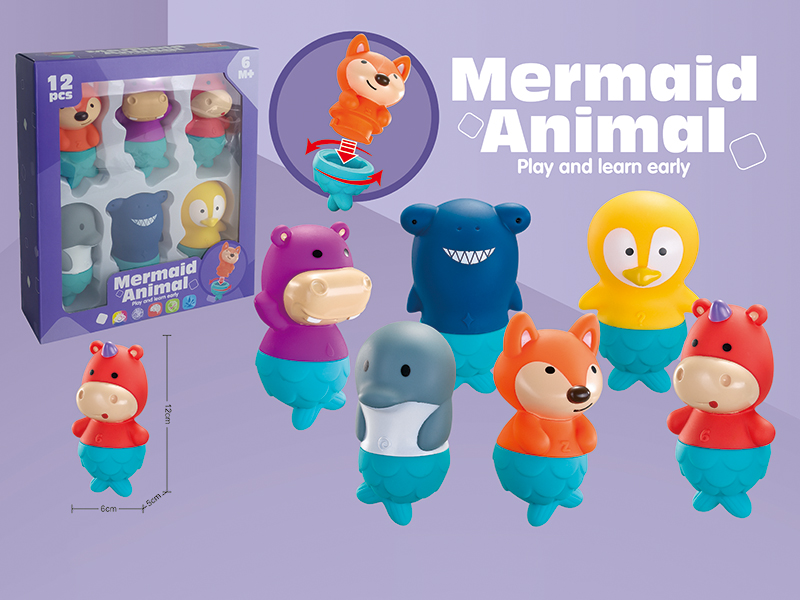 Soft Plastic Mermaid Animals 12pcs