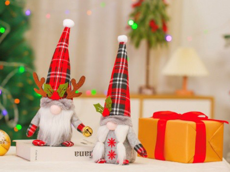 Red And Black Checked Antler Cap Doll