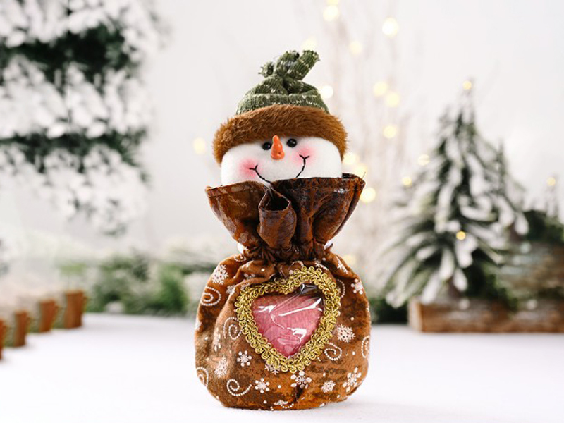Drawstring Transparent Love Apple Bag Snowman