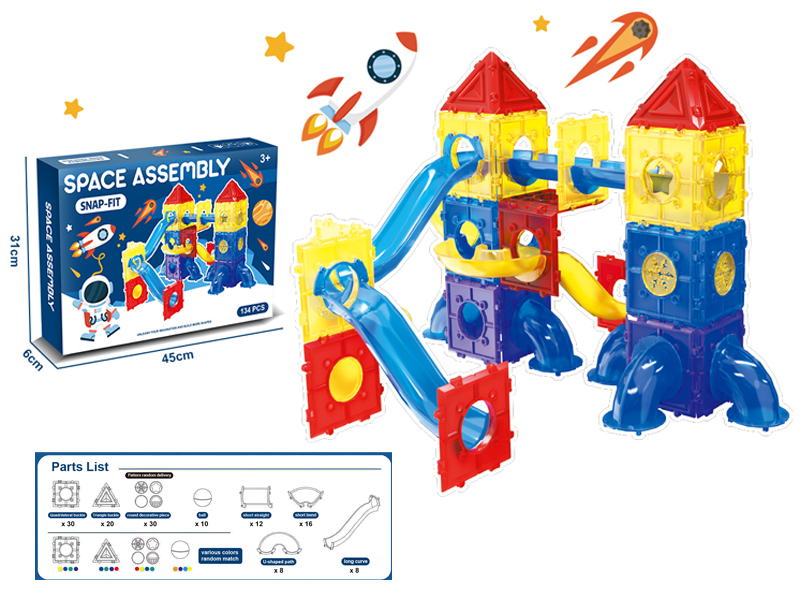 134+Pcs Space Park Puzzle Track Ball Building Blocks
