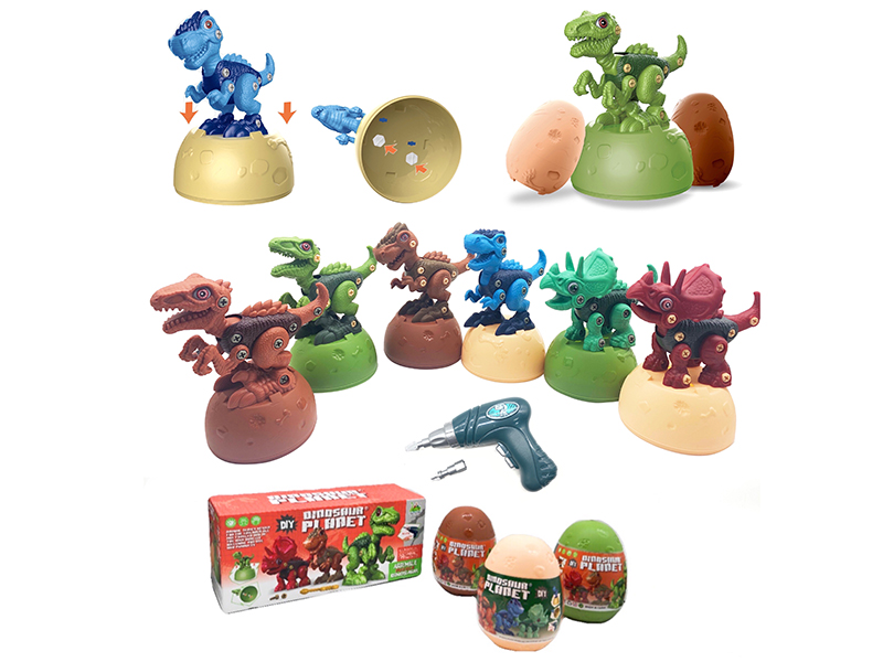 DIY Assembly Dinosaur + Dinosaur Eggs(3 Sets,With Electric Drill)