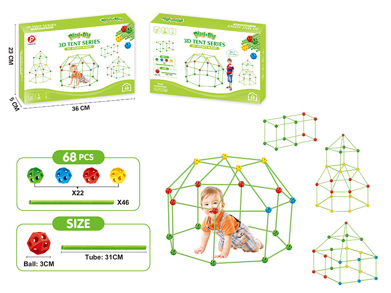DIY 3D Tent 68pcs