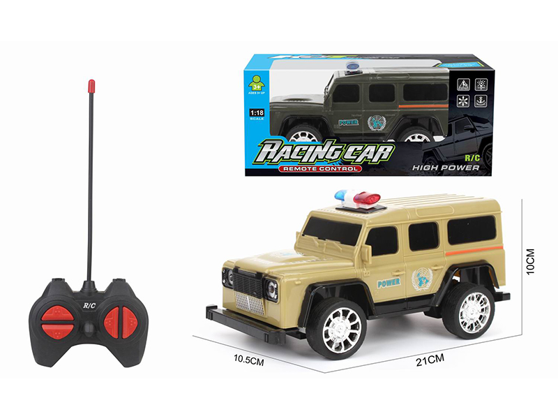 1:18 27Mhz R/C 4Ch Land Rover Guard Military Police Car