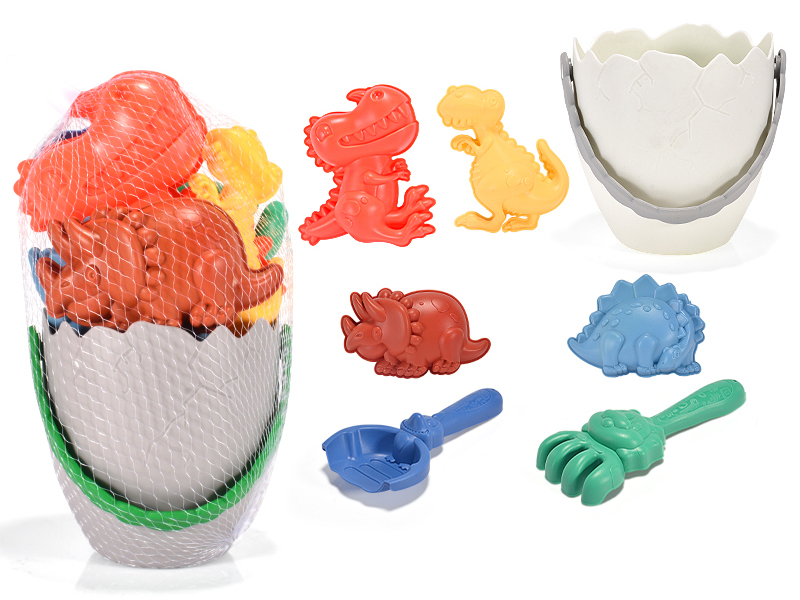 7Pcs Dinosaur Egg Bucket Combination Beach Toys