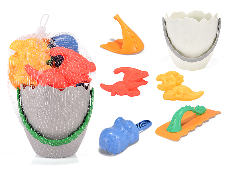 6Pcs Dinosaur Egg Bucket Combination Beach Toys