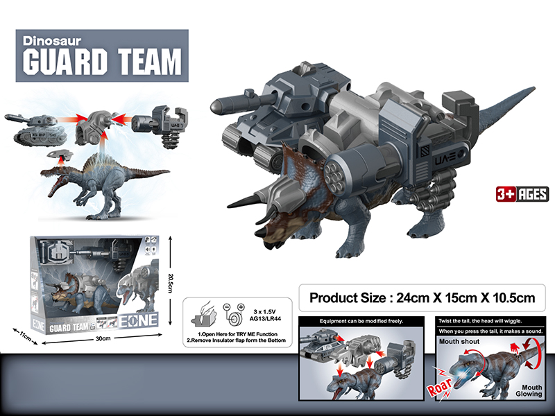 Triceratops Tank Machine Gun Assembly And Disassembly Model