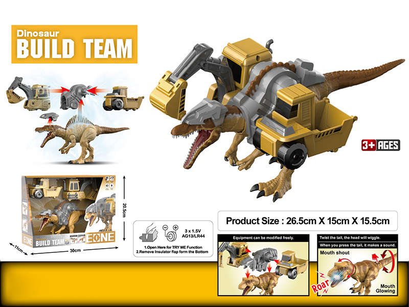 Spinosaurus Engineering Team Excavator Dumper Assembly And Disassembly Model