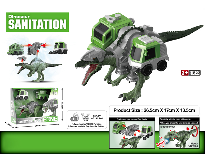 Spinosaurus Sanitation Team Sprinkler Sweeper Assembly And Disassembly Model