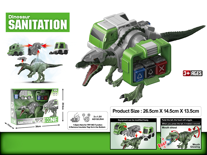 Spinosaurus Garbage Truck Garbage Station Assembly And Disassembly Model
