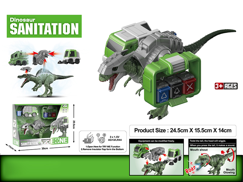 Giganotosaurus Garbage Truck Garbage Station Assembly And Disassembly Model