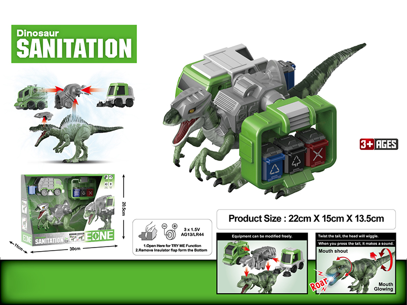 Velociraptor Garbage Truck Garbage Station Assembly And Disassembly Model