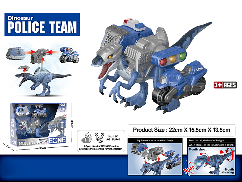 Velociraptor Police Escort Vehicle Motorcycle Assembly And Disassembly Model