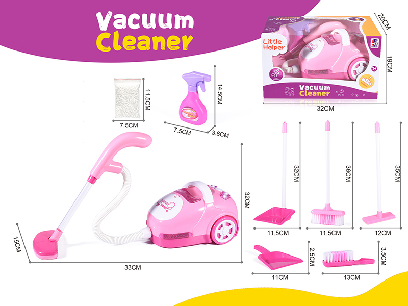 Pink B/O Vacuum Cleaner Set With Light