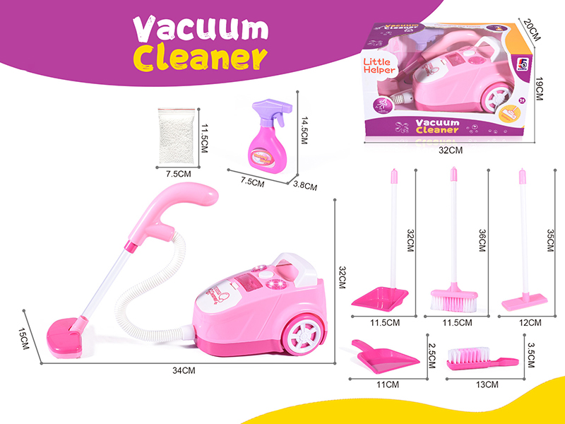 Pink B/O Vacuum Cleaner Set With Light