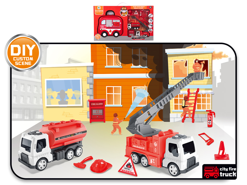 Friction Fire Truck Set