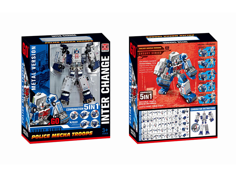 5 In 1 Alloy Police Force Deformation Robot