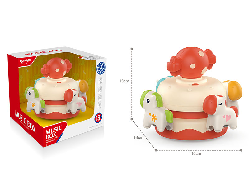 Wind Up Music Box Carousel(Pink)