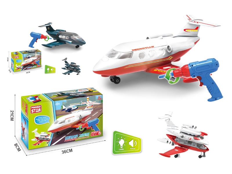 B/O Assemblable Slide Aircraft With Light And Music