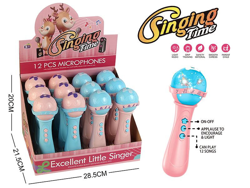 Microphone With Light And Music 12PCS