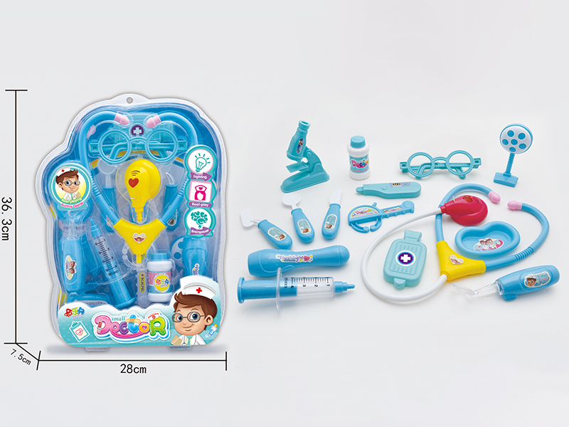 Blue Children's Doctor Set(With IC Light)15PCS