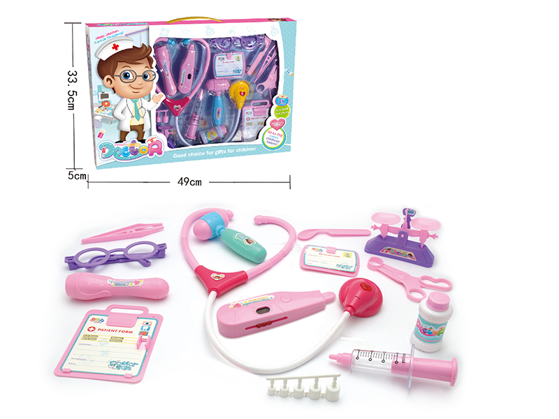 Pink Children's Doctor Set(With IC,Light)15PCS