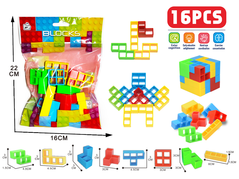 Tetris Building Blocks 16 Classic Colors