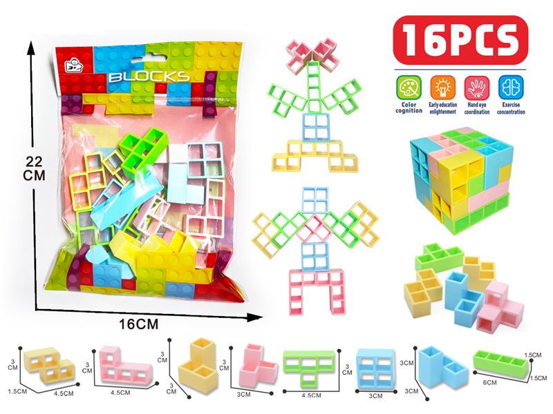 Tetris Building Blocks 16 Macaron Colors