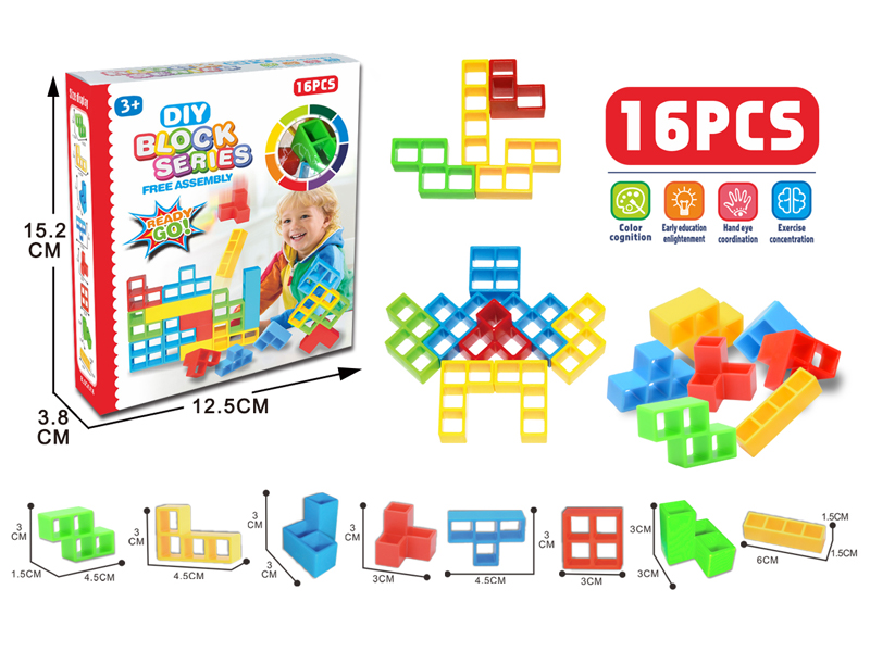 Tetris Building Blocks 16 Classic Colors