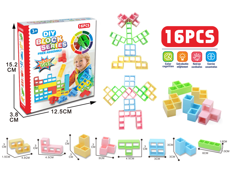 Tetris Building Blocks 16 Macaron Colors