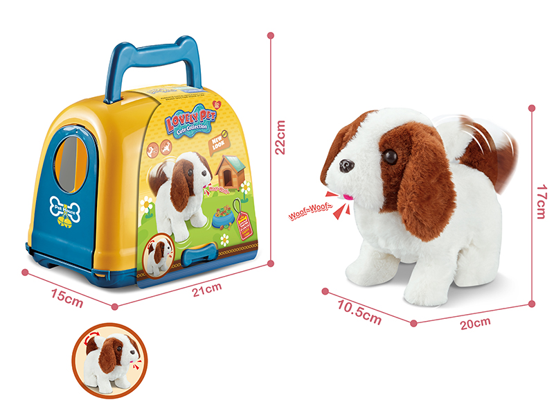 B/O Plush Toy Dog Suit+Pet Dog Cage