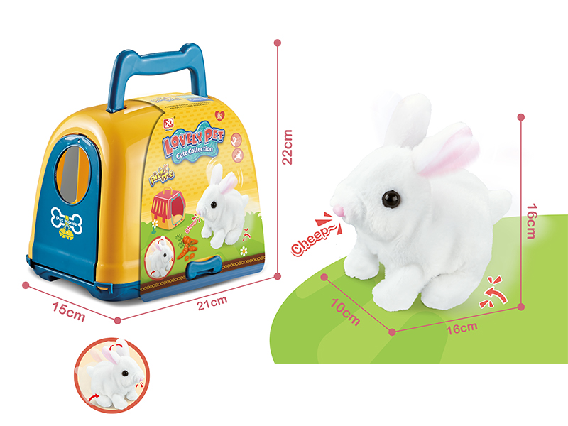 B/O Plush Toy Rabbit Suit+Pet Dog Cage