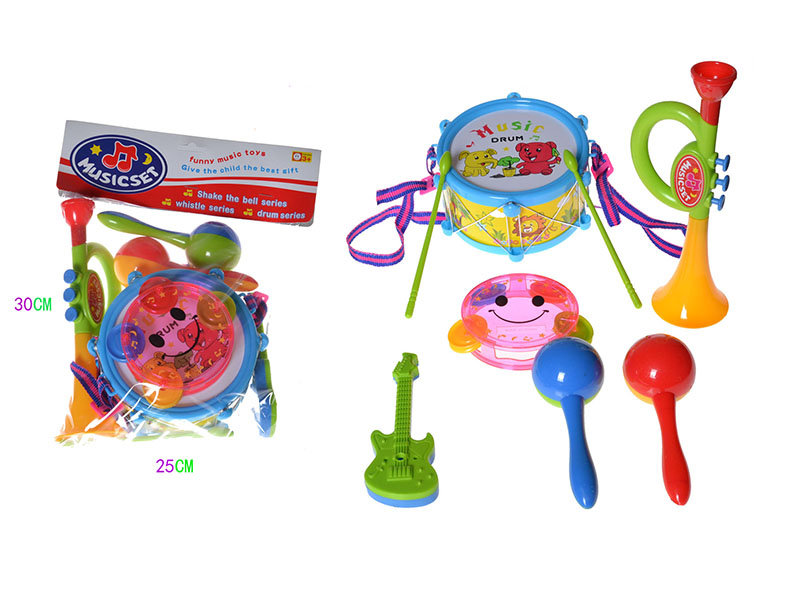 Cartoon Pattern Timbrel Musical Instrument Set 6pcs