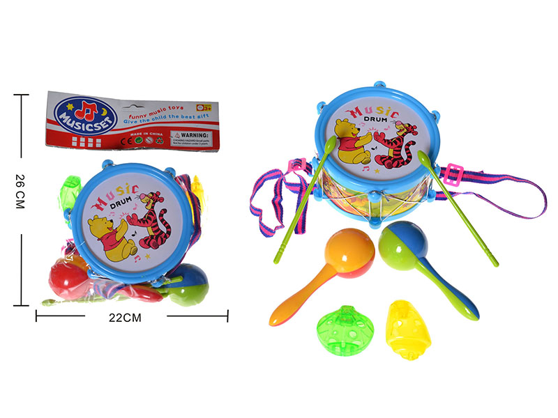 Winnie the Pooh Pattern Drum Musical Instrument Set