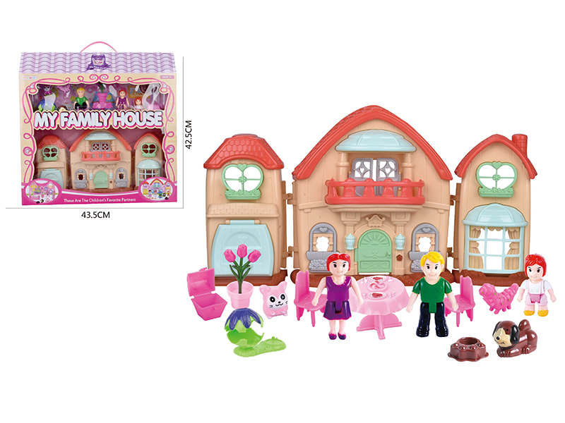 A Family Of Three Villa Set(With Light And Music)